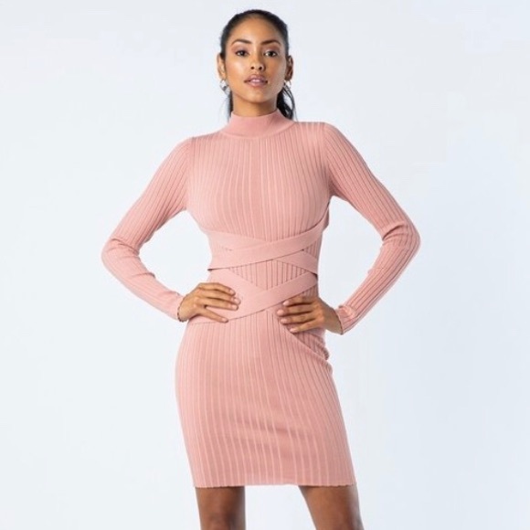 ‼️ Pink Mauve Sweater Dress Strap Detail - Picture 2 of 8